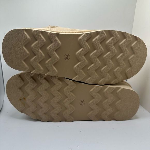 CUSHIONAIRE Women's Genuine Suede pull platform boot +Memory Foam 9.5 WIDE SAND - Picture 5 of 7